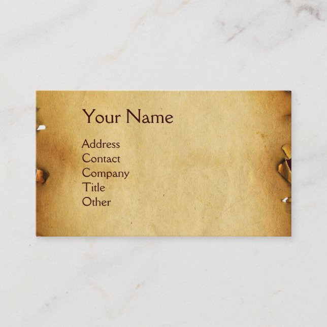 SKULL AND TEETH,DENTAL CLINIC ,DENTIST PARCHMENT BUSINESS CARD (Front)