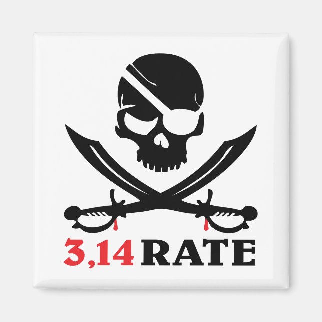 Skull and the pirate sabres magnet (Front)