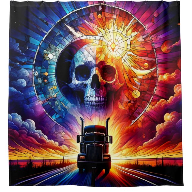 Skull Art Shower Curtain (Front)