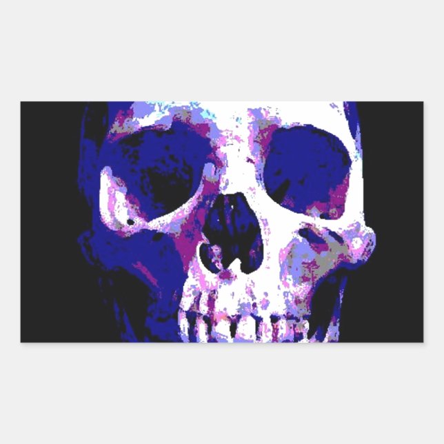 Skull Artwork Rectangular Sticker (Front)