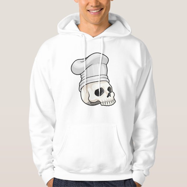 Skull as Cook with Chef hat Hoodie (Front)