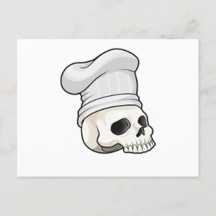 Skull as Cook with Chef hat Postcard