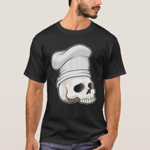 Skull as Cook with Chef hat T-Shirt