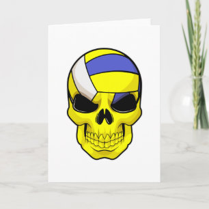 Skull as Volleyball player with Volleyball Card