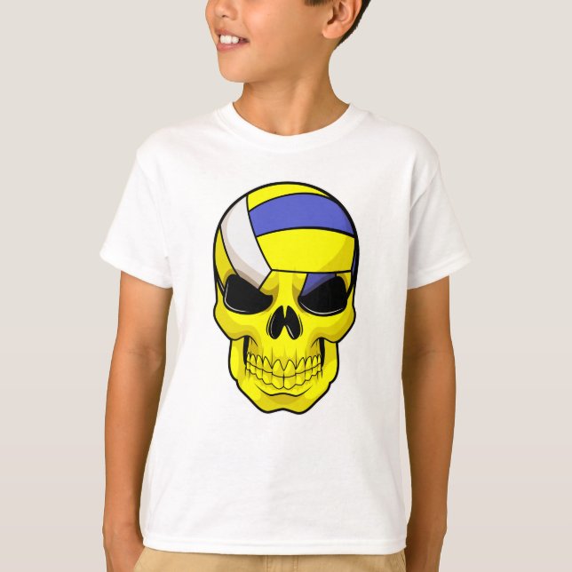 Skull as Volleyball player with Volleyball T-Shirt (Front)
