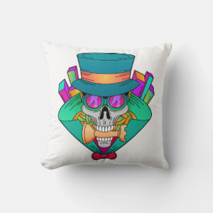 Skull at Chess with Chess piece Rook Cushion