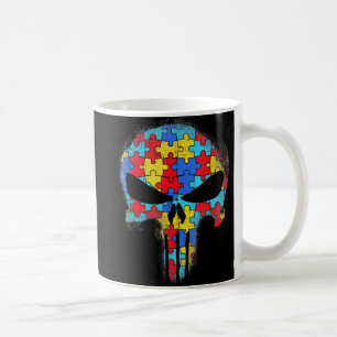 Skull Autism Awareness Tee Mum Dad Kids Autism Coffee Mug