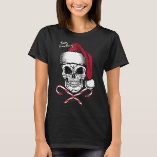 Skull Bah Humbug Christmas Funny Santa T shirt