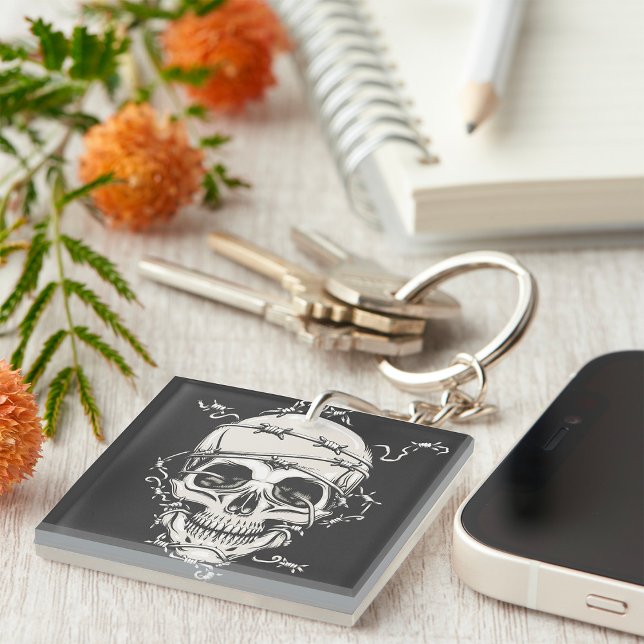 Skull Barbed Wire Key Ring (Creator Uploaded)