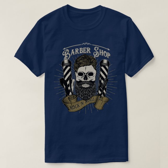 Skull Barber Shop Classic TShirt (Design Front)