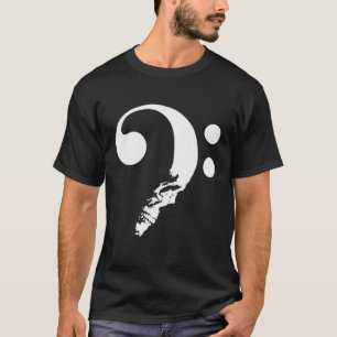 Skull Bass Clef Bass Player Musican Music Lover Gu T-Shirt