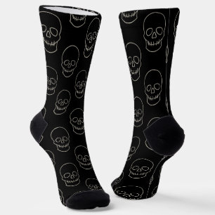 Skull - Bat Black and Bone Socks