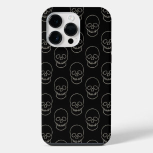 Skull - Bat Black and Bone White iPhone 14 Pro Max Case