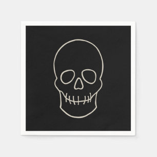 Skull - Bat Black and Bone White Napkin