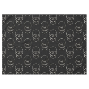 Skull - Bat Black and Bone White Tablecloth
