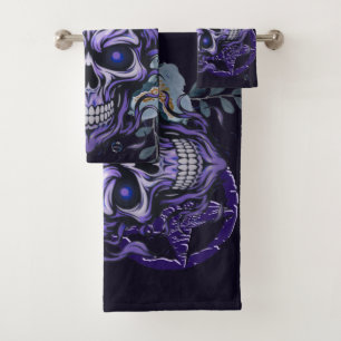 Skull  bath towel set