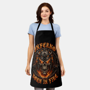 Skull BBQ Apron   Inferno Born In Fire Grilling 