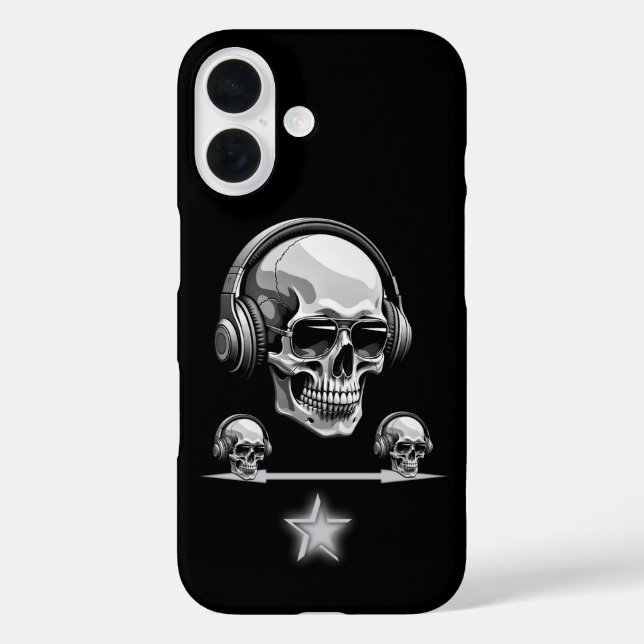 Skull Beats MagSafe iPhone 16 Gothic Headphone Case-Mate iPhone Case (Back)