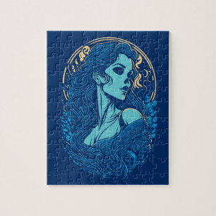Skull Beauty Gothic Female Portrait Jigsaw Puzzle