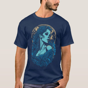 Skull Beauty Gothic Female Portrait T-Shirt