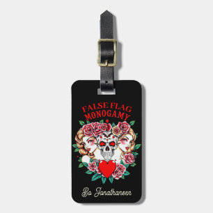Skull between women Tattoo art-inspired custom  Luggage Tag