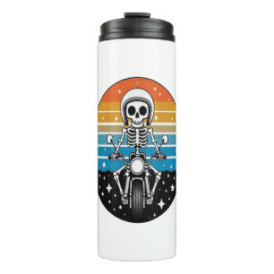 Skull Biker Flame Winged Motorcycle Thermal Tumbler