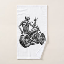 "Skull biker" on hot motorcycle