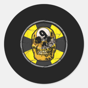 Skull Billiards Snooker Billiard 9 Ll Player Cue S Classic Round Sticker