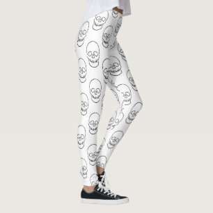Skull - Black and White Leggings