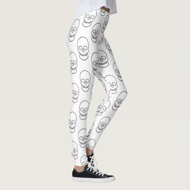 Skull - Black and White Leggings (Right)