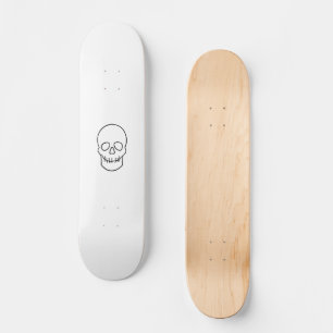 Skull - Black and White Skateboard