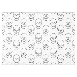 Skull - Black and White Tablecloth