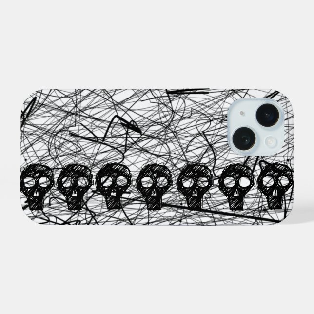 Skull Black Scratch iPhone Case (Back Horizontal)