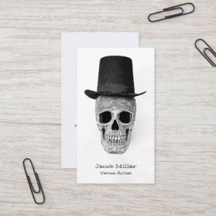 Skull Black White Gothic Vintage Tattoo Artist Business Card