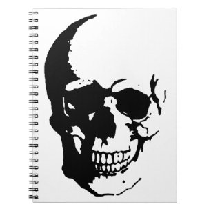Skull - Black & White Metal Fantasy Art Notebook