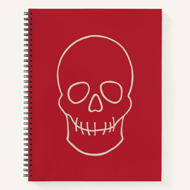 Skull - Blood Red and Bone White Notebook (Front)