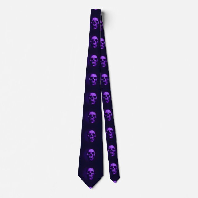 Skull Blue & Black Artwork Tie (Front)