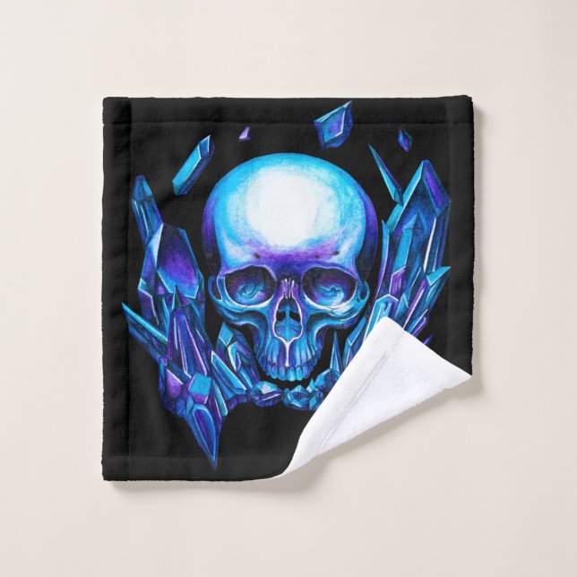 skull Blue chameleon Bath Towel Set (Wash Cloth)