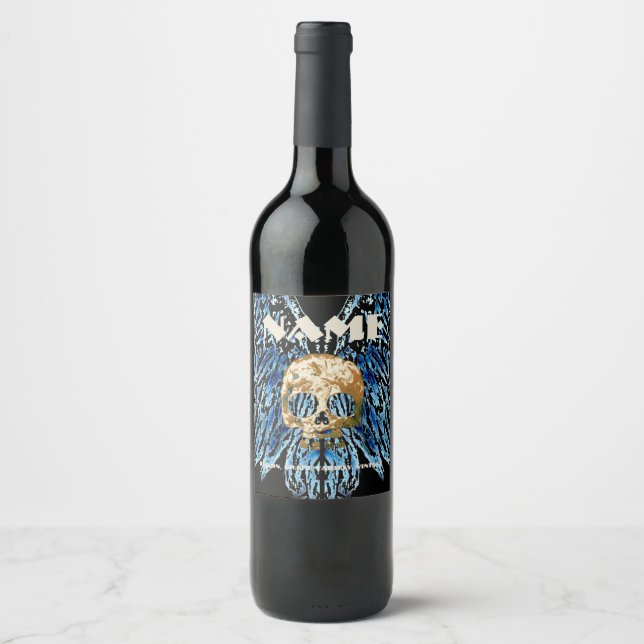 Skull Blue, Custom Winery Labels (Front)