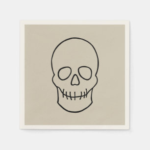 Skull - Bone White and Bat Black Napkin