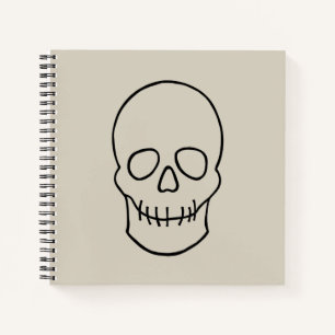 Skull - Bone White and Bat Black Notebook