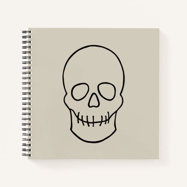 Skull - Bone White and Bat Black Notebook (Front)