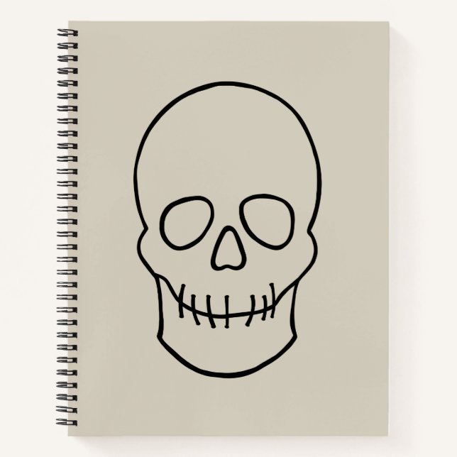 Skull - Bone White and Bat Black Notebook (Front)