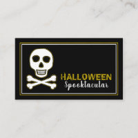 Skull & Bones, Gold Halloween Party Ticket Invite