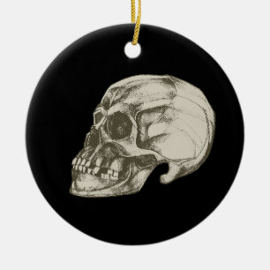 Skull & Bones Halloween Ceramic Ornament