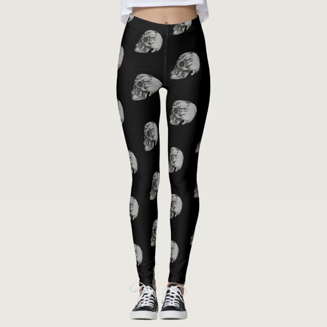 Skull & Bones Halloween Leggings (Front)