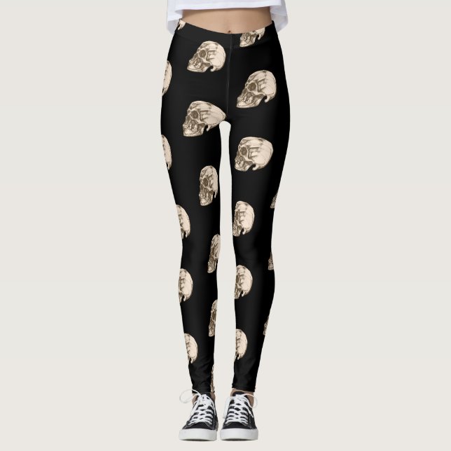 Skull & Bones Halloween Leggings (Front)
