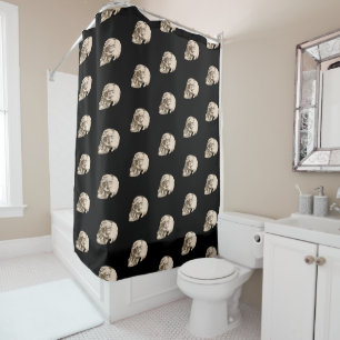 Skull & Bones Halloween Shower Curtain