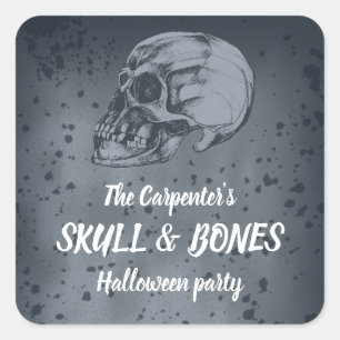 Skull & Bones Halloween Square Sticker