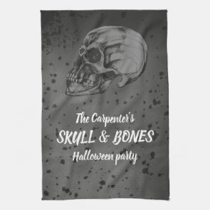 Skull & Bones Halloween Tea Towel